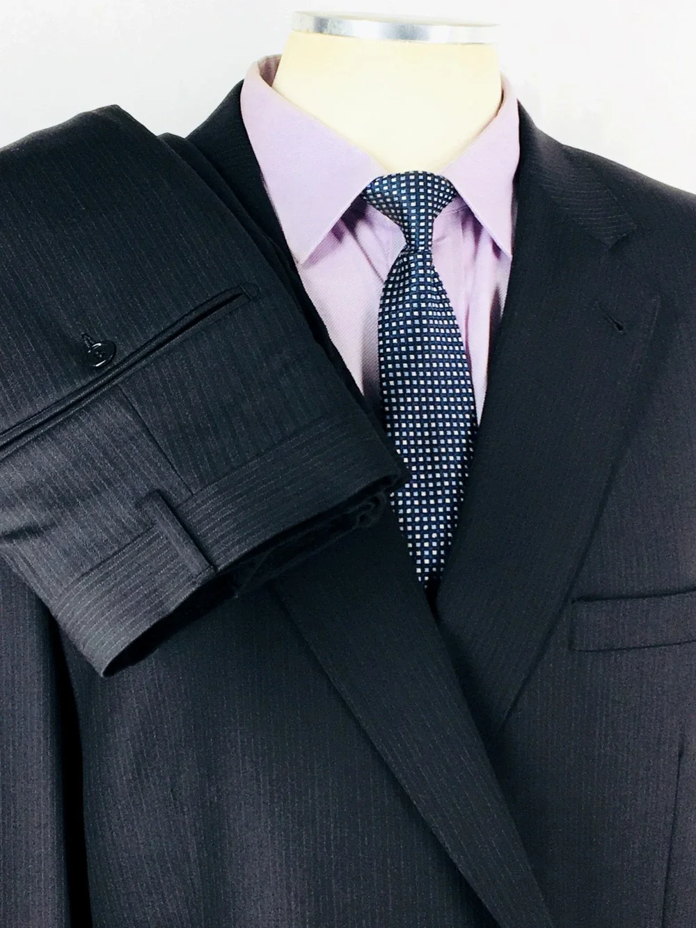50XL Jos A Bank Signature Gold Mens Recent 2 Bttn 100% Wool Suit Black Pants 48